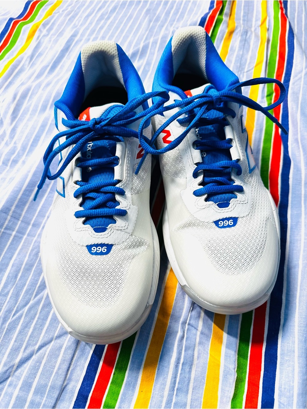 New Balance White and Blue Women's 996 Tennis /pickleball Shoes